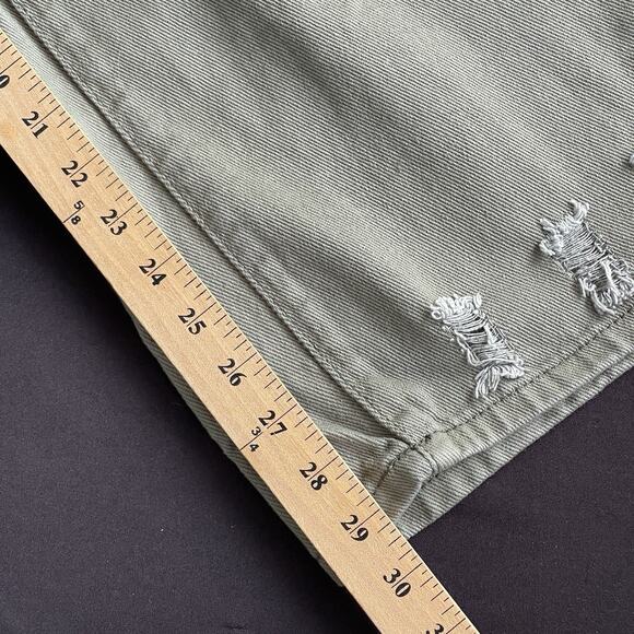 Shein Womens Butterflies Jeans Large Green Distressed Boho Denim Cotton Festival - Picture 12 of 12